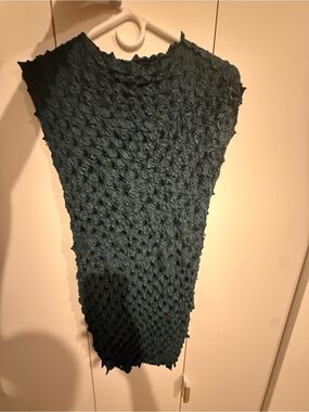 Zara Textured Mini Dress in Dark Teal
